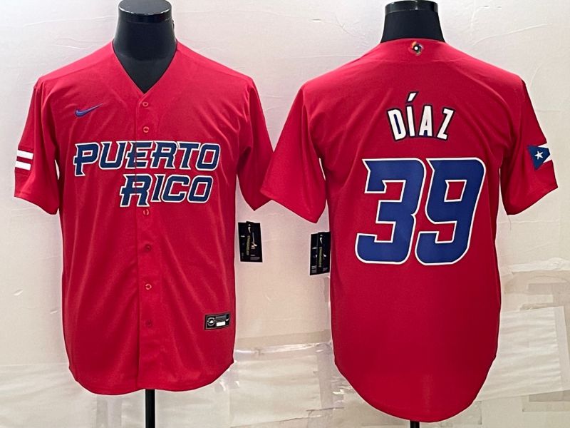 Men 2023 World Cub 39 Diaz Red Nike MLB Jersey9